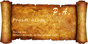 Preidt Alida névjegykártya